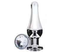 Plug anale con pietra dilatatore in metallo medio dildo butt liscio indossabile