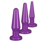 Plug anale kit 3 pz mini maxi fallo liscio set tappo dilatatore dildo anal butt