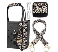 Toykee Fascino per borsa a tracolla per accessori per borse Bogg, in neoprene, con 2 portachiavi, Giallo, Leopardo giallo