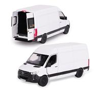 Toyland® 12 cm Pull Back & Go Die Cast Bianco Sprinter Van con porte apri e chiudi - Veicoli giocattolo - Scala 1:48
