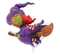 Toyland® 28" Flying Witch On Broom Halloween Palloncino a elio in alluminio - Decorazioni per feste di Halloween