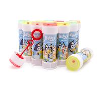 Toyland® Confezione da 12 Bluey Bolle con Bacchette, Soluzione da 60ml e Coperchio Labirinto Originale - Giocattoli per Soldi da Tasca e Sacchetti