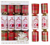 Toyland® Confezione da 12 Cracker Natalizi Scozzesi in Design Scozzese