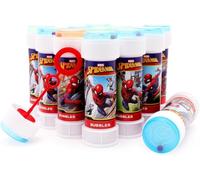 Toyland® Confezione da 12 Spiderman Bolle con Bacchette, Soluzione da 60ml e Coperchio Labirinto Originale - Giocattoli per Soldi da Tasca e Sacchetti