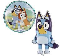 Toyland® Confezione da 2 palloncini Bluey - Palloncino con personaggi rotondi e grande palloncino a forma di Bluey - Decorazioni per feste per bambini