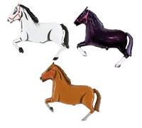 Toyland® Confezione da 3 86 cm (34") - Palloncini in foil a forma di cavallo in bianco, marrone e nero - Palloncini per feste per bambini