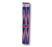 Kaybeck Stores, confezione da 16 matite con gomma con la bandiera del Regno Unito Union Jack, souvenir da collezione Confezione originale
