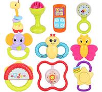 Toyland® Confezione da 6 - Sonagli per la Dentizione per Neonati e Bambini Piccoli - Disegni Assortiti - 6 a Caso - 3m+