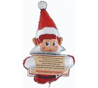 Toyland® Elves Behavin' Badly Naughty Elf Palloncino foil a forma di Natale - Gonfia con aria o elio (PALLONCINO ELFO CON MESSAGGIO)