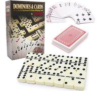 Toyland® Giochi di 2 in 1 - Doppio Sei Domino e 2 Pacchetti di Carte da Gioco - Giochi per Famiglie - Classici Giochi da Tavolo