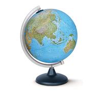 Toyland Globo Mappamondo Luminoso Geografico Elite 25 CM Novarico Arredo Camera Ufficio Ocean Blue Resina Politico