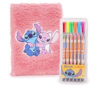 Toyland® Libro di peluche A5 con Stitch e Angel, disponibile in 12 colori - Diario pensato per bambini-Adorabile set di carta per disegnare, colorare, prendere appunti e scrivere nel tuo diario