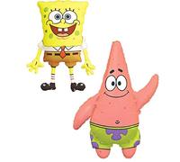 Toyland® Pack Of 2 - Spongebob Squarepants and Patrick Star Foil Balloons - 1 x 29 Inch Spongebob & 1 x 36 Inch Patrick Shaped Character Foil Balloons