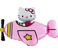 Toyland® - Palloncino di Hello Kitty con aeroplano rosa, 94 cm