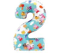 Toyland® Palloncino in alluminio da 66 cm con numero Peppa Pig e amici, per feste per bambini, numero 1-6 disponibile