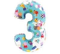 Toyland® Palloncino in alluminio da 66 cm con Peppa Pig, George & Friends - Palloncini per feste per bambini, numero 1-6 disponibile
