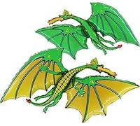 Toyland® Palloncino in foil a forma di drago verde da 90 cm (36") - Decorazione per feste per bambini