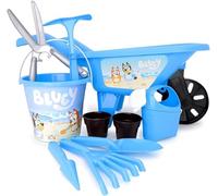 Toyland® Set da Giardinaggio Bluey da 10 Pezzi per Bambini - carriola, annaffiatoio, vasi per Piante, Attrezzi e Altro - Set da Gioco da Giardino per Esterni - età 2+