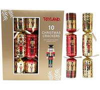 Toyland Set di 10 grandi cracker di lusso - Schiaccianoci e design scozzese - Decorazioni natalizie