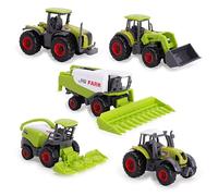 Toyland® Set di 5 giocattoli per macchine agricole in metallo pressofuso verde - circa 4,5 cm ciascuno - Include trattori, mietitrebbie e altro!
