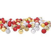 Toyland® - Set di 96 mini palline di Natale: 32 rosse, 32 d'argento e 32 d'oro - 2,5 cm (25 mm)
