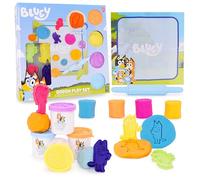 Toyland® Set di attività per Pasta Blu da 10 Pezzi - 4 impasti, 1 Rullo, 4 timbri e 1 Schermo di Gioco Lavabile - Giocattoli per Arti e Mestieri