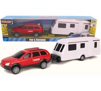 Toyland® Set in per auto e roulotte, lunghezza 1:32 (Rosso)
