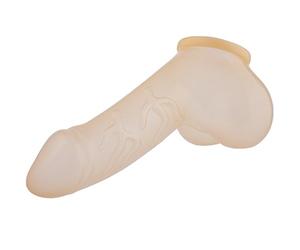 TOYLIE lattice guaina pene Danny semi trasparente Lunghezza del pozzo: 11,5 cm - Penis sleeve con scroto e glande marcato