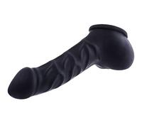 TOYLIE lattice guaina pene Franz nero Lunghezza del pozzo: 14 cm - Penis sleeve con scroto e glande marcato
