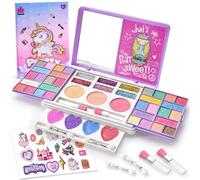 Toylink Trucco Portatile Piegevole per Bambine Set Trucco Lavabile Unicorno con Ombretti Lucidalabbra Fard Glitter Astuccio Cosmetico Giocattolo di Ruolo Regalo per Bambine 6 7 8 9 10 Anni