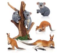 TOYMANY Set di 7 statuette di animali selvatici australiani, safari, giocattoli di animali della giungla, canguro, koala, animali in plastica, zoo giungla foresta, per giocare o come decorazione
