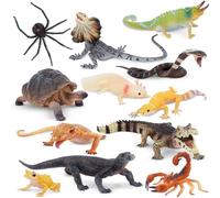 TOYMANY Set di figurine di rettili, animali della giungla tropicale con lucertole, serpenti e altro ancora, perfetto per regali, bomboniere e progetti scolastici