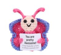 TOYMIS Farfalla Uncinetto Positiva Regalo, Supporto Emotivo a Forma di Farfalla Bambola di Peluche Animali All'Uncinetto Positivi per Donne Amici Colleghi Insegnanti Compleanni Natale