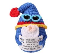 TOYMIS Gnomo All'Uncinetto, Adorabile Fatto a Mano Lavorato a Maglia Gnomo Positivo con Biglietto Incoraggiante Giocattolo di Supporto All'Uncinetto per Moglie Souvenir Dell'Anniversario