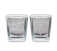 Toynk Yellowstone Dutton Ranch - Set di 2 bicchieri da whisky da 255 ml, per bar di casa, cucina
