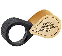 Toyo Lente d'ingrandimento professionale per gioiellieri 10x con tripletta da 18 mm, oro
