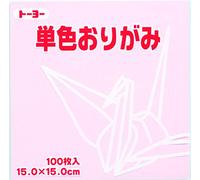 Toyo Origami Paper Single Color Cherry Blossom - 15 cm, 100 fogli