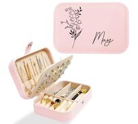 toyofmine Portagioie da Viaggio Personalizzato, Porta Gioielli Donna, Piccolo Portagioie da Viaggio, Regalo per Donne e Ragazza, Regali Ideali per Compleanno, Matrimonio