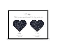 toyofmine Poster personalizzato con mappa stellare - Stampa personalizzata delle costellazioni forma cuore con nome/data - Regalo premuroso per festa della mamma, compleanno qualsiasi giorno speciale