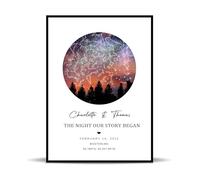 toyofmine Stampa personalizzata Dove tutto ebbe inizio, poster da parete con mappa personalizzata, con/senza cornice, regalo per anniversario di matrimonio per coppie, fidanzati, sposati