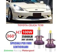 TOYOTA CELICA FARI LENTICOLARI LAMPADE LED H7 12V 25 KLM Modello 360° ULTRAWHITE