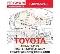 TOYOTA ORIGINALE MASTER SWITCH ASSY, REGOLATORE ALZACRISTALLI ELETTRICO 84820...