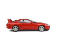MODELLINO AUTO STATICO SOLIDO TOYOTA SUPRA MK.4 A80 1993 ROSSO SCALA 1:18