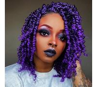 TOYOTRESS Tiana Passion Twist Hair - 10 inch 8 Pcs Pre-twisted Crochet Braids Ombre Purple, Synthetic Braiding Hair Extension (10 Inch, T-Purple)