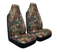 TOYOUN Camo Coprisedili per auto anteriori universali Coprisedili a secchiello con schienale alto impermeabili adatti alla maggior parte dei camion Vans 2 posti modello foresta mimetica verde
