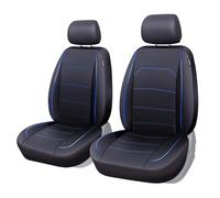 TOYOUN Coprisedili Anteriori Auto Coppia Universale Per Camion, Auto, Furgoni, Coprisedili in Pelle PU con Decorazione Linea Protezione Sedile Auto 2 Posti Blu
