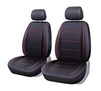 TOYOUN Coprisedili Anteriori Dell'Auto Coppia Di Coprisedili Universali per Camion, Auto, Furgoni, Coprisedili In Pelle Pu Con Linea Di Decorazione Del Sedile Dell'Auto Protettore 2 Posti Rosso