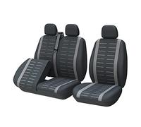 TOYOUN Coprisedili Universali per Furgoni 3 Posti Coprisedili per Auto Anteriori Singoli e Doppi Design con Spacco Inferiore con Decorazioni Stampate a Strisce Grigio 3D