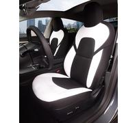 TOYOUN Tesla ModelY/3 Coprisedili per Auto 2017-2023/Model Y 2020-2024,fabric per Protezione per Seggiolino Auto Anteriore Personalizzata Accessori Interni In Bianco e Nero