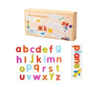 Toys di apprendimento di incantesimi di legno - gioco di ortografia per lettere per il riconoscimento delle parole di vista carte corrispondenti | Strumento di alfabetizzazione divertente, stile Monte